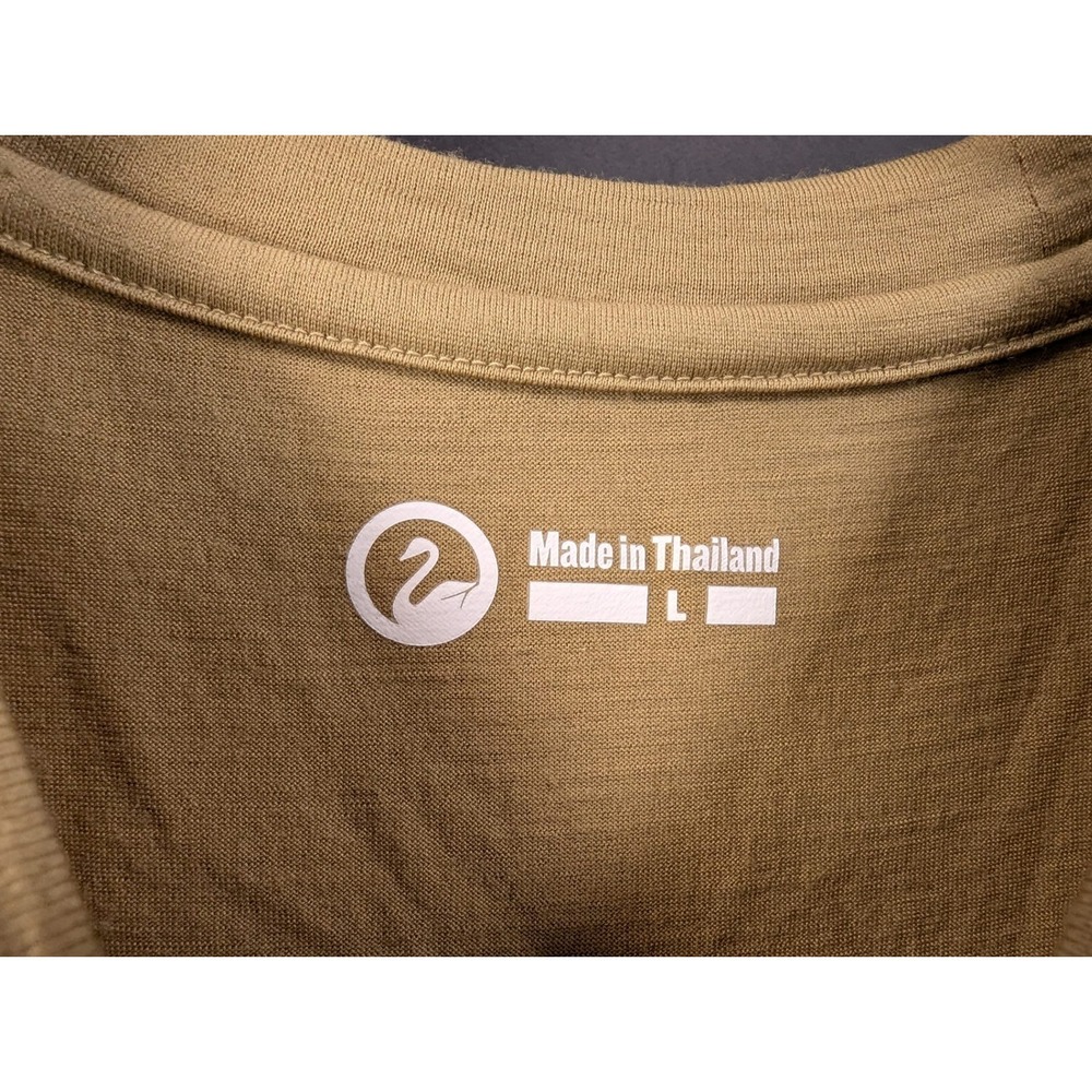 Outlier NYC Merino Wool Crew Neck T-Shirt Men's Size Large Tan Khaki Mustard ... - Picture 3 of 12